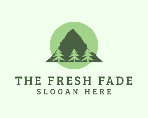 Pine Tree Forest Mountain logo design