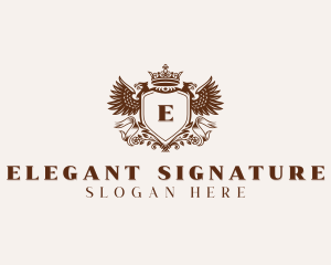 Classic Elegant Eagle Crest logo design