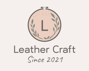 Leaf Embroidery Craft logo design