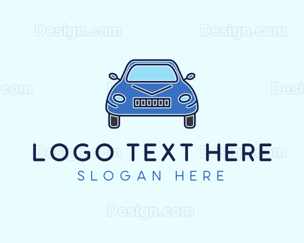 Blue Sedan Car Logo