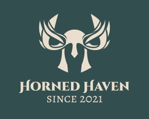 Horned Medieval Helmet logo