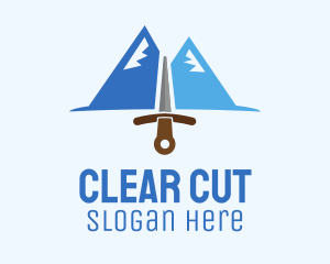 Mountains Peak Sword logo design