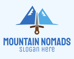 Mountains Peak Sword logo design