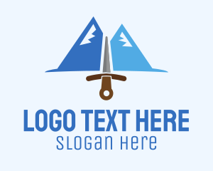 Tall - Mountains Peak Sword logo design