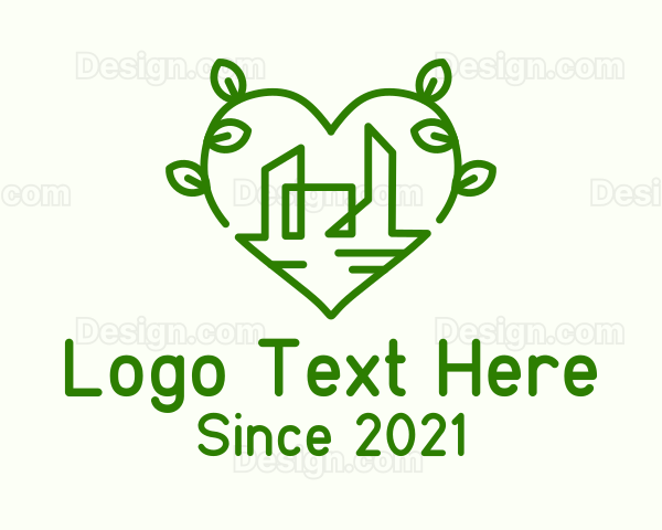 Heart Leaf Building Logo