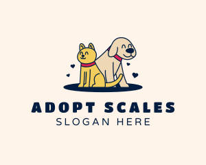 Sitting Cat Dog Pet logo design