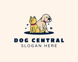 Sitting Cat Dog Pet logo design