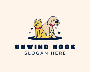 Sitting Cat Dog Pet logo design