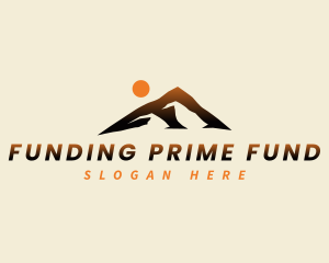 Sun Mountain Peak Letter F logo design