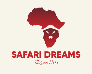 African Animal Map  logo design