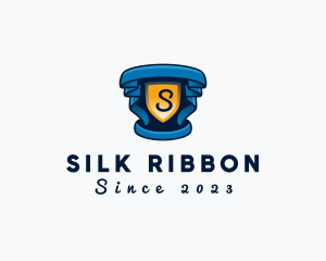 Theater Shield Curtain Ribbon logo design