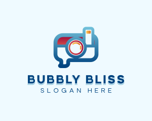 Camera Chat Bubble logo design