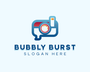 Camera Chat Bubble logo design