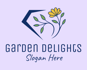 Daisy Flower Diamond  logo design