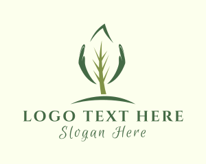 Tree Leaf Hand logo