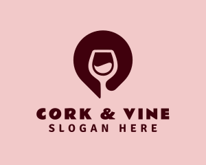 Wine Location Pin logo design