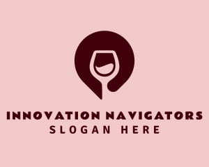 Wine Location Pin logo design