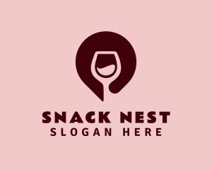 Wine Location Pin logo design