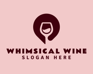 Wine Location Pin logo design