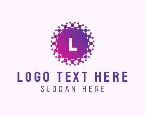 Sci Fi - Purple Pixel Tech App logo design