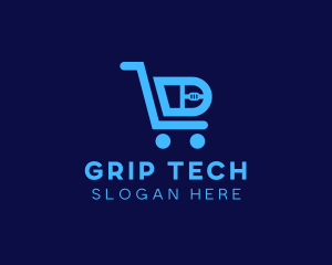 Computer Tech Shopping Cart logo design