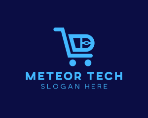 Computer Tech Shopping Cart logo design