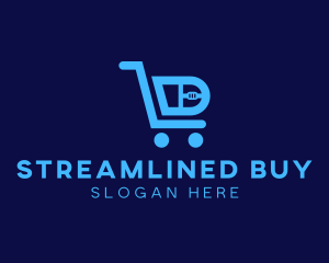 Computer Tech Shopping Cart logo design