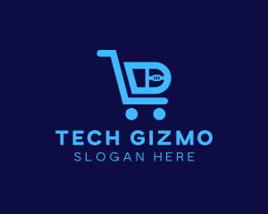 Computer Tech Shopping Cart logo design