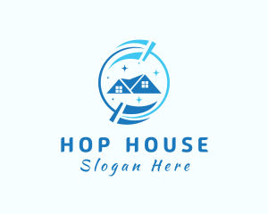 Blue House Cleaning logo design