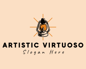 Elegant Antique Lamp logo design