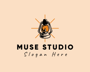 Elegant Antique Lamp logo design