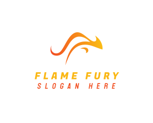 Flame Kangaroo Animal logo design