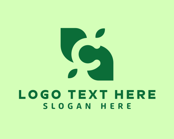 Organic Leaf Letter C logo