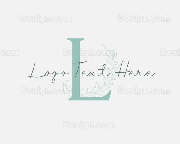 Organic Feminine Leaf Beauty Logo