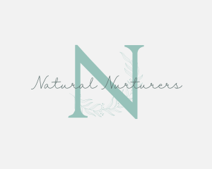 Organic Feminine Leaf Beauty logo design