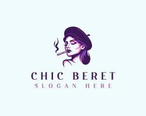 Smoking Gorgeous Woman  logo design