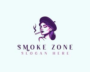 Smoking Gorgeous Woman  logo design