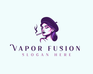 Smoking Gorgeous Woman  logo design