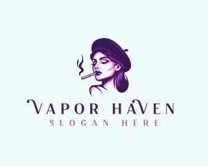 Smoking Gorgeous Woman  logo design