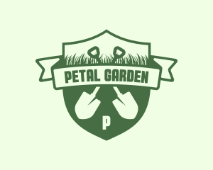 Lawn Grass Shovel logo design