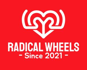 Heart Steering Wheel logo design