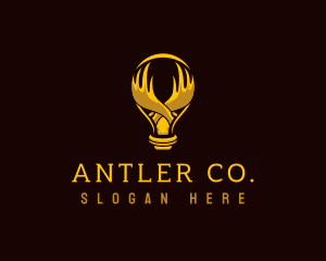 Moose Antler Lightbulb logo design