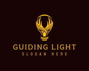 Moose Antler Lightbulb logo design