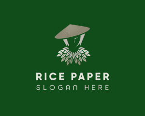 Rice Farmer Woman logo design