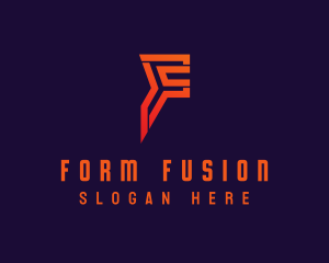 Cyber Startup Letter F logo design