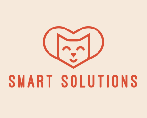 Heart Cat Love logo design