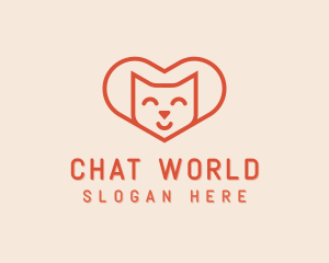 Heart Cat Love logo design