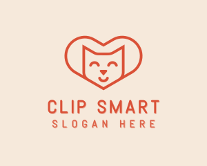 Heart Cat Love logo design