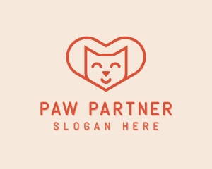 Heart Cat Love logo design