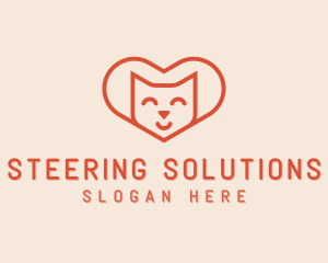 Heart Cat Love logo design